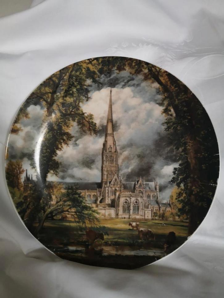 Decoratief bord van de kathedraal van Salisbury, Antiek en Kunst, Antiek | Wandborden en Tegels, Ophalen of Verzenden