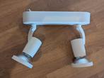 Witte Plafondspot met 2 Spots, Huis en Inrichting, Lampen | Spots, Halogeen, Gebruikt, Metaal of Aluminium, Ophalen of Verzenden