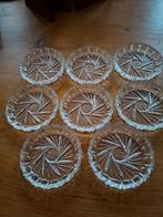 Vintage glazen onderzetters (8 stuks) - puntgaaf!, Ophalen of Verzenden