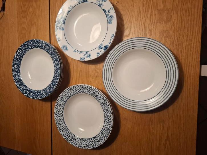 Laura ashley blueprint diep bord 8 borden blauw wit servies, Huis en Inrichting, Keuken | Servies, Nieuw, Bord(en), Overige stijlen