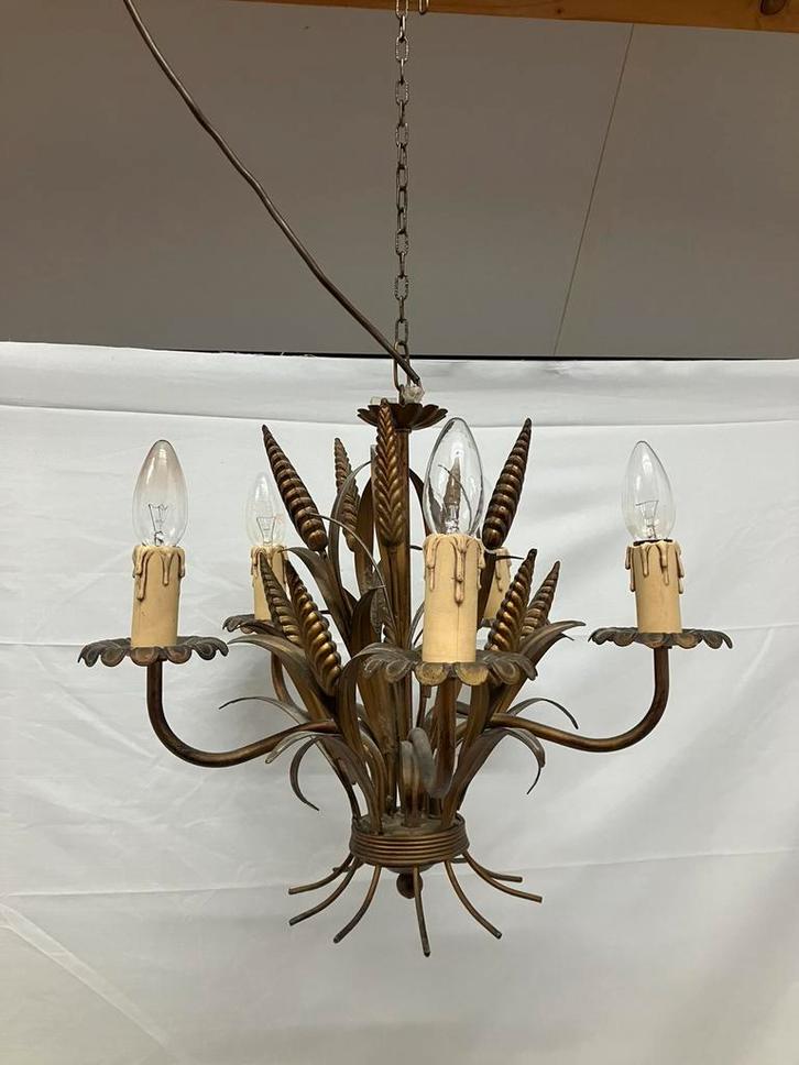 Hans Kögl vintage kroonluchter hollywood regency korenaren, Huis en Inrichting, Lampen | Kroonluchters, Gebruikt, Metaal, Ophalen of Verzenden