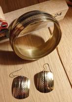 Schitterende oorbellen & bijpassende armband, voor € 7,50 !, Goud, Overige materialen, Ophalen of Verzenden, Zo goed als nieuw