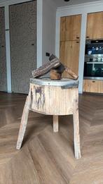 Supergaaf hakblok, krukje, tafeltje, accessoire, Huis en Inrichting, Krukjes, Ophalen, Zo goed als nieuw, Hout