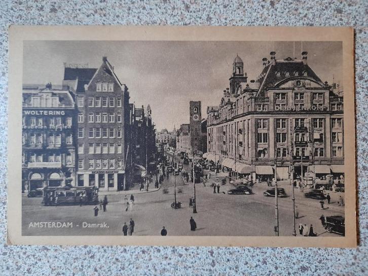 Oude ansichtkaart Amsterdam Damrak - Ongelopen, Verzamelen, Ansichtkaarten | Nederland, Ongelopen, Noord-Holland, 1920 tot 1940
