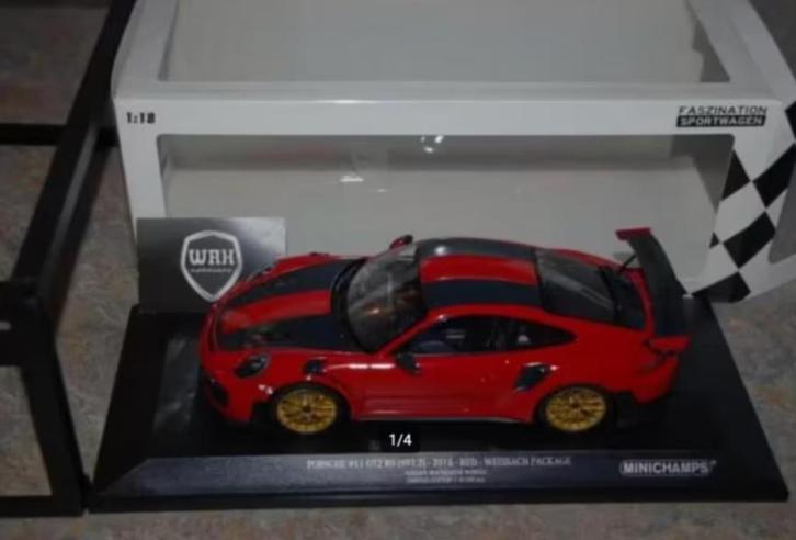 SALE !! PORSCHE 911 GT2 RS red / gold wheels Minichamps WRH, Hobby en Vrije tijd, Modelauto's | 1:18, Zo goed als nieuw, Auto