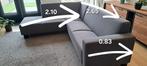 Montel Hoekbank - Grijze Stof, Ophalen, 250 tot 300 cm, Hoekbank, Driepersoons