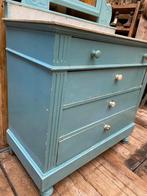 Speels brocante kast ladekast met spiegel en marmer, Ophalen