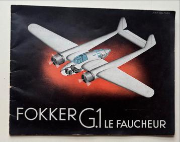 Fokker G.1 Le Faucheur jachtvliegtuig brochure poster 1936 beschikbaar voor biedingen