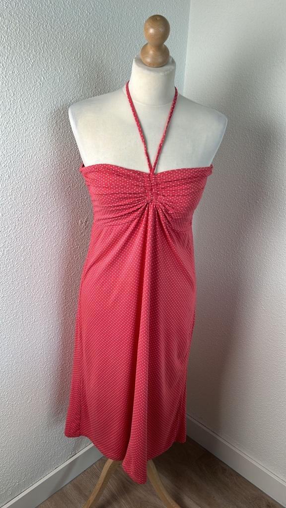 King Louie maat L koraalroze stipjes jurk zomer 1182