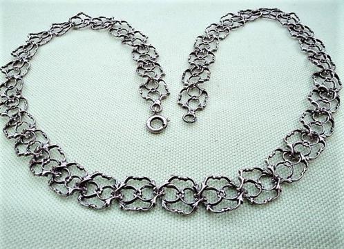 Aparte handgemaakte zilveren halsketting, gemerkt (6476-285), Sieraden, Tassen en Uiterlijk, Kettingen, Zo goed als nieuw, Zilver