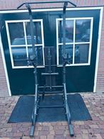 Multistation Powertower GorillaSports dipstation/optrekstang, Sport en Fitness, Ophalen, Zo goed als nieuw, Benen, Fitnessbank