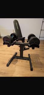 Verstelbare gewichten/dumbells met onderstel, Ophalen, Gebruikt, Krachtstation