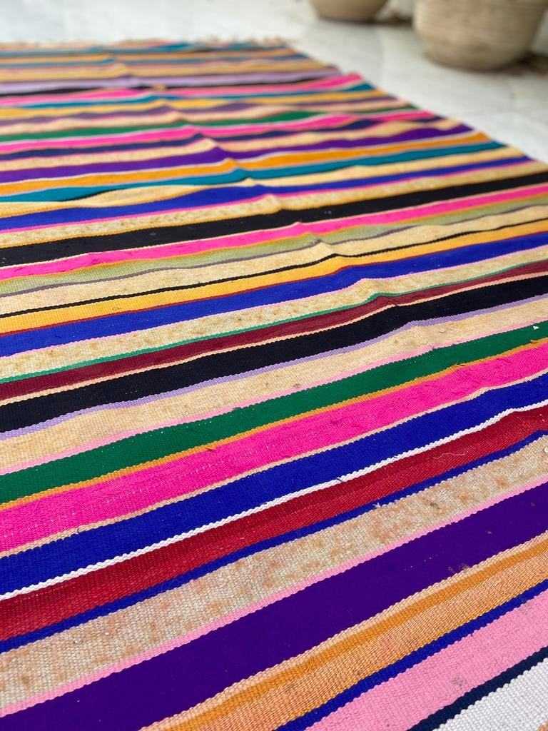Marrokaans gestreept kelim kleed, 120 cm of meer, 200 cm of meer, Ophalen of Verzenden, Zo goed als nieuw