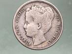 25 Cent 1901, type A, brede hals., Zilver, 25 cent, Ophalen of Verzenden, Koningin Wilhelmina