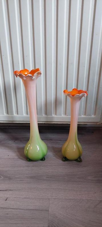 2 Murano Vazen - Prachtige Decoratie beschikbaar voor biedingen