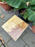 Marmeren bijzettafeltje, Huis en Inrichting, Tafels | Bijzettafels, Ophalen, Minder dan 55 cm, Gebruikt, Overige materialen