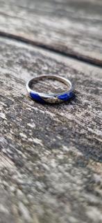 Bijzondere ring met 3 steentjes, Lapis Lazuli van 925 zilver, 18 tot 19, Verzenden, Zo goed als nieuw, Dame of Heer