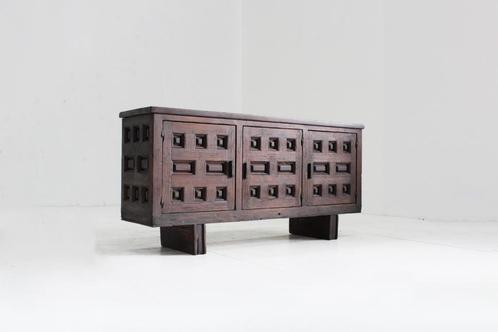 Vintage Spaans Brutalist sideboard dressoir, Huis en Inrichting, Kasten | Dressoirs, Zo goed als nieuw, 100 tot 150 cm, 25 tot 50 cm