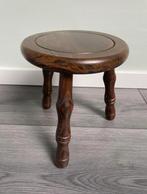 Oud houten bijzettafeltje / plantentafeltje / krukje, Huis en Inrichting, Krukjes, Ophalen, Gebruikt, Hout