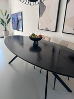 Zwarte ovale tafel, 100 tot 150 cm, 200 cm of meer, Ophalen of Verzenden, Zo goed als nieuw