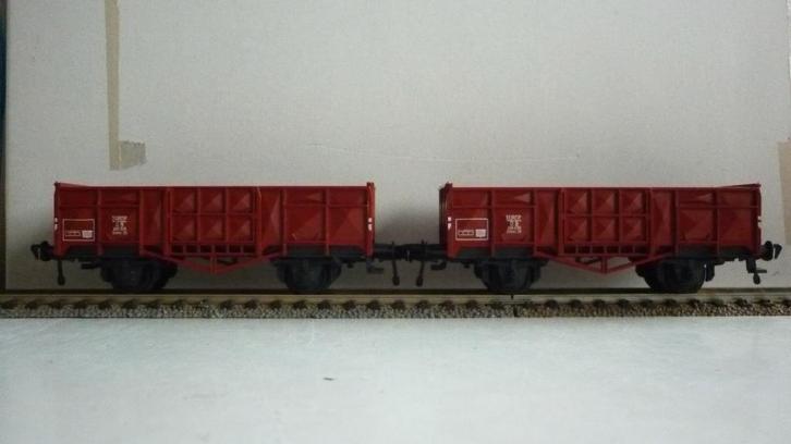 2 Fleischmann H0 hoge bakwagons, Hobby en Vrije tijd, Modeltreinen | H0, Gebruikt, Wagon, Gelijkstroom, Fleischmann, Ophalen of Verzenden