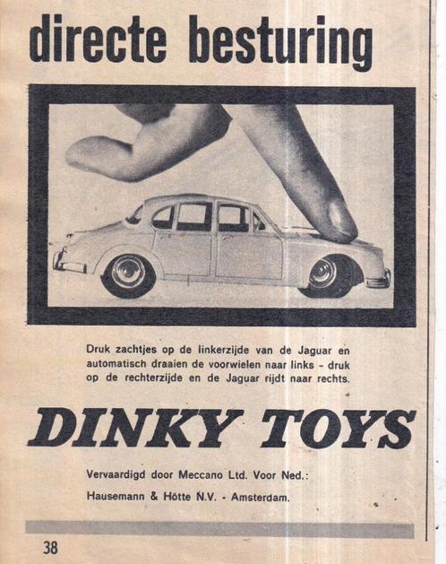 Retro reclame 1960 Dinky Toys Jaguar auto sturende wielen, Verzamelen, Retro, Overige typen, Ophalen of Verzenden