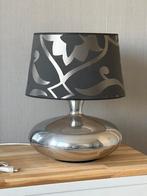 Tafellamp zilver met zwarte kap, Ophalen of Verzenden, Zo goed als nieuw, Minder dan 50 cm