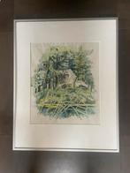 Aquarel Schilderij - Huis in de Natuur, Ophalen of Verzenden