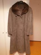 Delmod vintage lange jas van imitatie suede maat 44, Ophalen, Bruin, Zo goed als nieuw, Delmod
