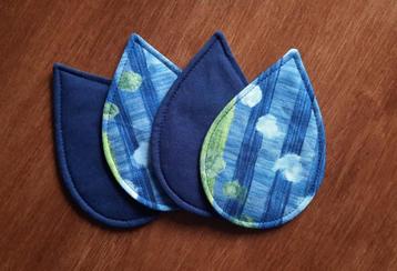 Katoenen onderzetters - Druppelvorm 4 stuks - blauw beschikbaar voor biedingen