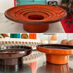 Gouda Kandelaar Oranje Bruin keramiek vintage, Antiek en Kunst, Ophalen of Verzenden
