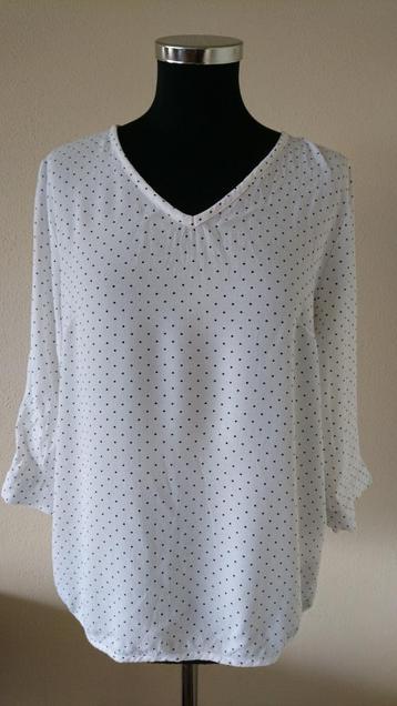 witte zwarte dot blouse van Zilch maat M (29323) beschikbaar voor biedingen