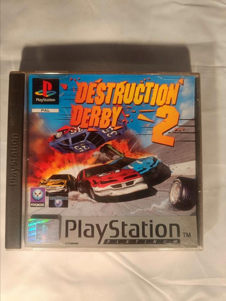 Destruction derby 2 playstation 1 compleet, Spelcomputers en Games, Games | Sony PlayStation 1, Zo goed als nieuw, Racen en Vliegen