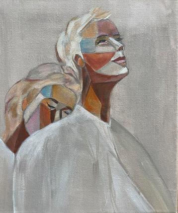 Schilderij 25x30 cm “lean on me” beschikbaar voor biedingen