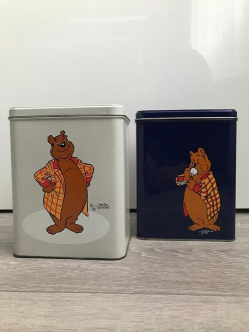 2 Stuks :Ollie B. Bommel Bewaarblikken - Marten Toonder Mart, Verzamelen, Blikken, Zo goed als nieuw, Overige, Overige merken