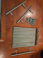 17 stuks geborsteld chromen keukenkast grepen 12.8 mm hart., Minder dan 50 cm, Gebruikt, Ophalen of Verzenden, Minder dan 25 cm