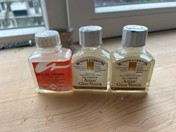 Vernis voor olieverf - Van Gogh & Winsor & Newton, Hobby en Vrije tijd, Schilderen, Gebruikt, Overige typen, Ophalen of Verzenden