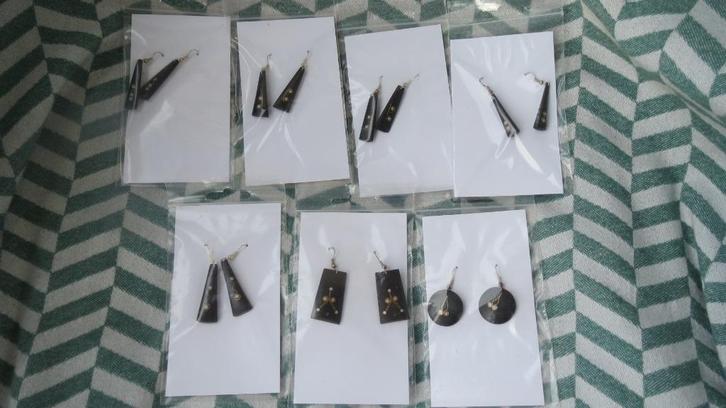 oorbellen, oorhangers, Toeareg, hout, inleg metaal, Niger, Sieraden, Tassen en Uiterlijk, Oorbellen, Nieuw, Hangers, Overige materialen
