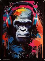 op Art Gorilla .  Metalen wandbord in reliëf 30 x 40 cm., Ophalen, Nieuw