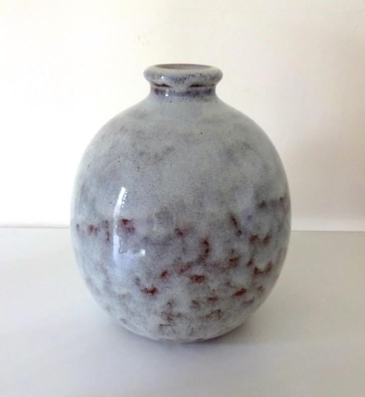 Keramiek vaas lichtgrijs met bruin Westraven Utrecht 4975-k, Antiek en Kunst, Antiek | Keramiek en Aardewerk, Ophalen of Verzenden