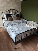 IKEA bed SAGSTUA 160*200cm, Ophalen, Zwart, Tweepersoons, Zo goed als nieuw