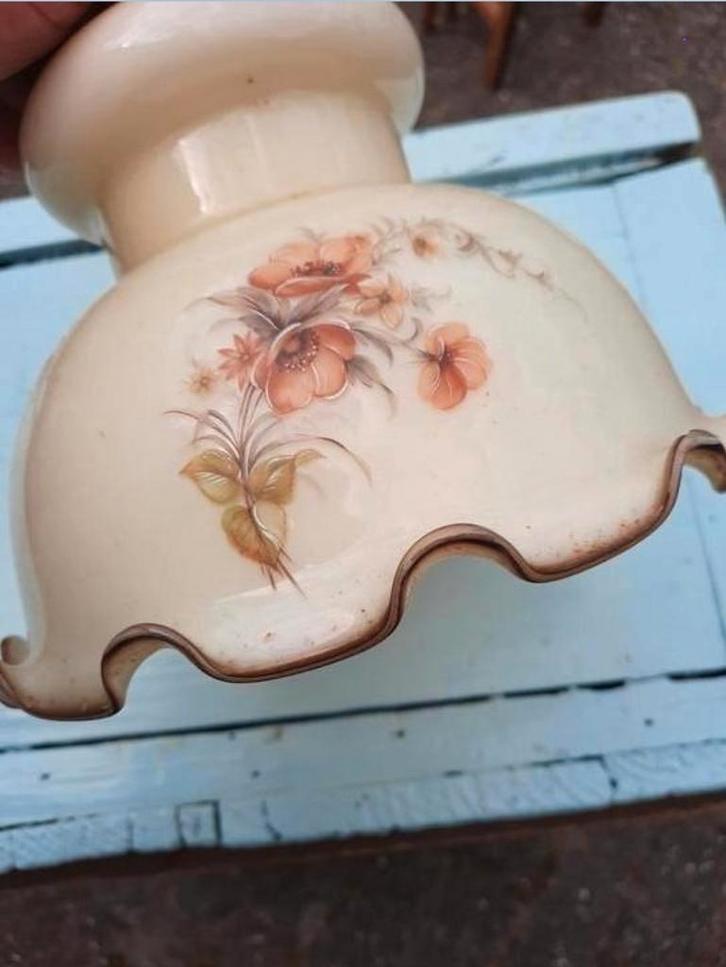 Oude brocante antieke opaline lampenkappen, 3 stuks., Antiek en Kunst, Antiek | Lampen, Ophalen of Verzenden