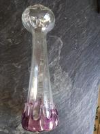 Vintage glazen vaas met paarse basis, Ophalen of Verzenden