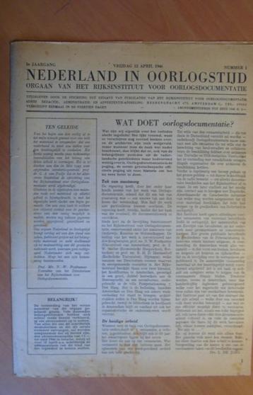 Nederland in oorlogstijd. 1e jaargang nummer 1 - april 1946 beschikbaar voor biedingen
