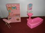 Barbie: Wasmachine ruimte, strijkplank + badkamer, Verzamelen, Poppen, Ophalen of Verzenden, Zo goed als nieuw, Accessoires