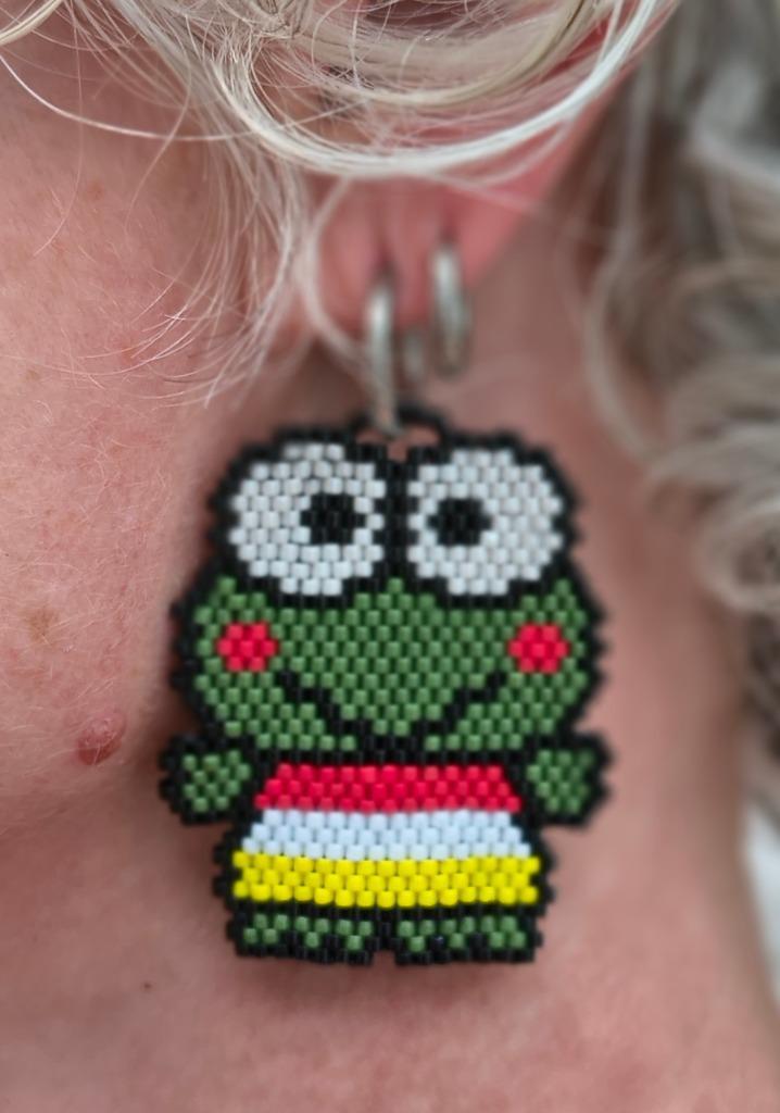 Oeteldonk oorbellen (miyuki delica), Sieraden, Tassen en Uiterlijk, Oorbellen, Nieuw, Hangers, Glas, Overige kleuren, Ophalen of Verzenden