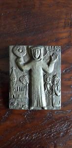 Bronzen reliëf Clara van Assisi,, Antiek en Kunst, Antiek | Religie, Ophalen of Verzenden