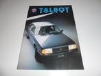 brochure Talbot Solara  1982, Ophalen of Verzenden, Zo goed als nieuw, Overige merken