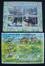 - 518 - 2 Blokken met Dinosaurussen., Verzenden, Gestempeld, Dier of Natuur