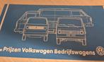 September 1980 volkswagen bus T3 transporter prijslijst, Ophalen of Verzenden, Zo goed als nieuw, Volkswagen